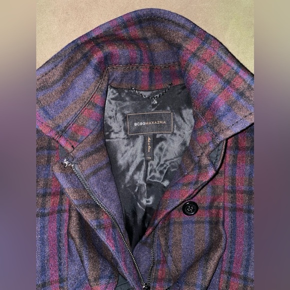 BCBGMaxAzria Ruffle Button Military Style Coat, Size XXS - Picture 3 of 8